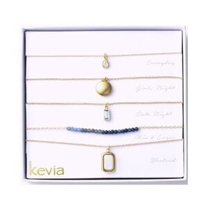 Kevia junie 5‎ pc Blue Horizon Gold Necklace Set
